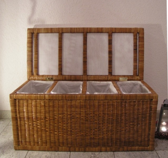 Traumhaft Sitzbank Truhe Truhenbank Wäschesortierer Rattan Piemont