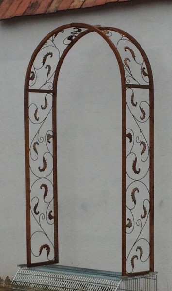 Rundbogen Laubengang MASSIV 30 ROHR Rosenbogen Lisbao-RB 120/225 Roh