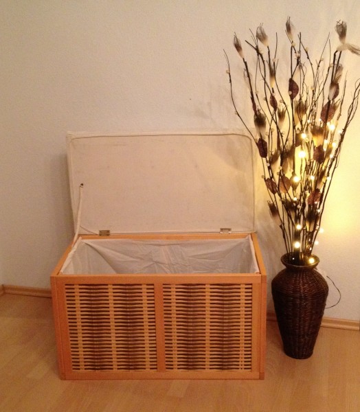 Sitztruhe Sitzbank Wäschekorb Truhe Wäschetruhe Rattan Viviane-B