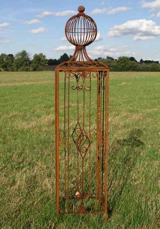 Rankgitter Rankhilfe Spalier Rosen Clematis Obelisk KENT XL Roh ROST