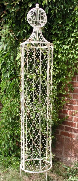 Rankstab Rankhilfe Rankgitter Obelisk Wells XXL 225cm Weiß für