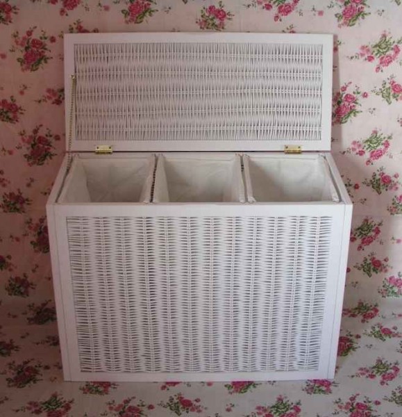 Wäschekorb Wäschesortierer Rattan Nina Weiss Ambiente im Haus
